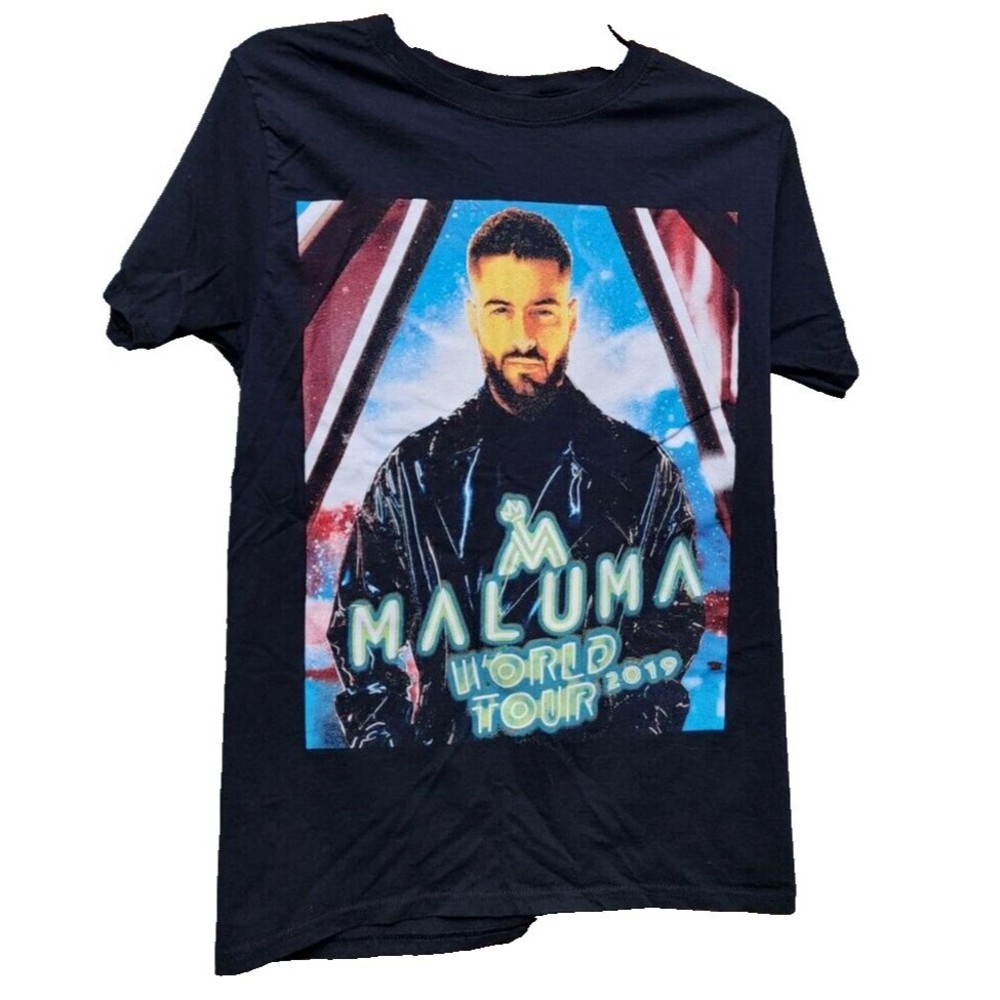 Maluma 2019 World Tour T-Shirt Black Size Small Latin Rap 2 Sides